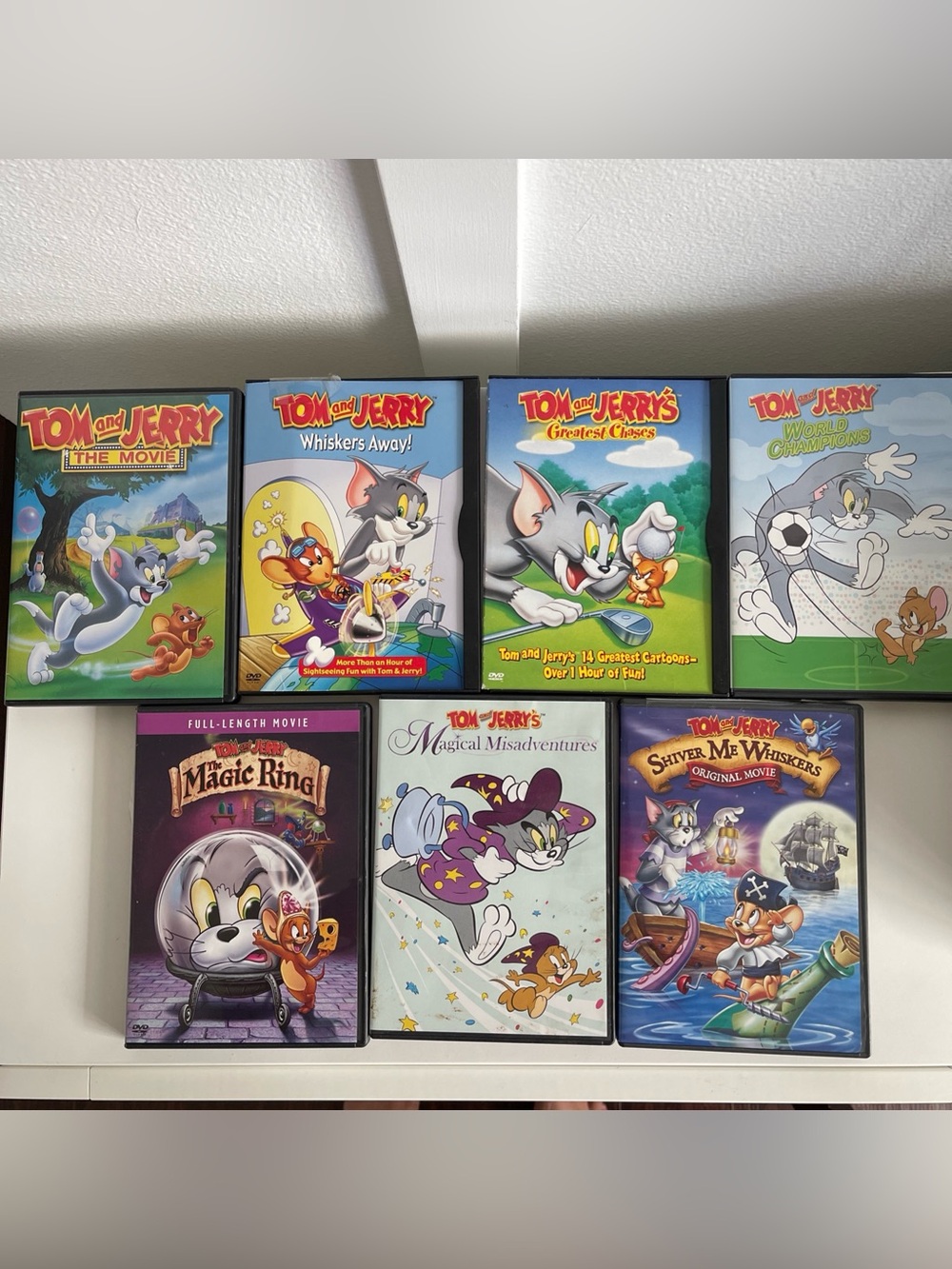 7 Lot Tom & Jerry DVDs Whiskers Magic Movie Chases Champions Misadventures